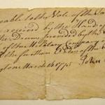 ?Receipt of Drums? signed by Militia Captain John Parker in 1775.